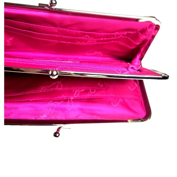 Vera Bradley Double KISSLOCK WALLET Very Berry Paisley Clutch Bag PINK EUC 8"x5" - Picture 10 of 10